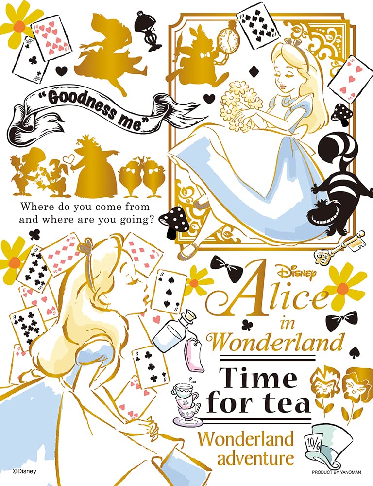 YANOMAN 42-84 Jigsaw Puzzle Disney Alice In Wonderland Alice Golden Sketch 300 S-Pieces