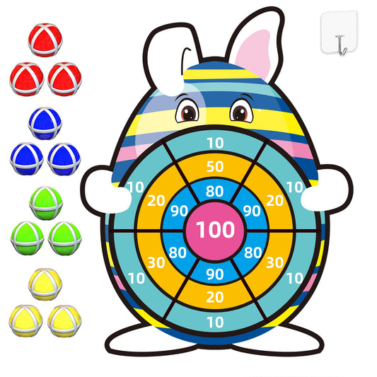 Easter Bunny Dart Board With 12 Sticky Balls - 30"