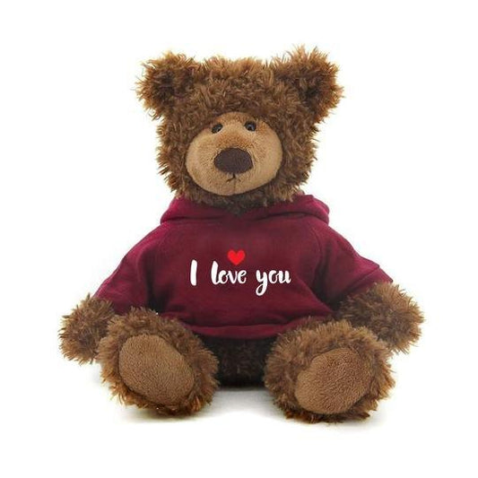 Frankie Bear 10" with Maroon I love You Hoodie