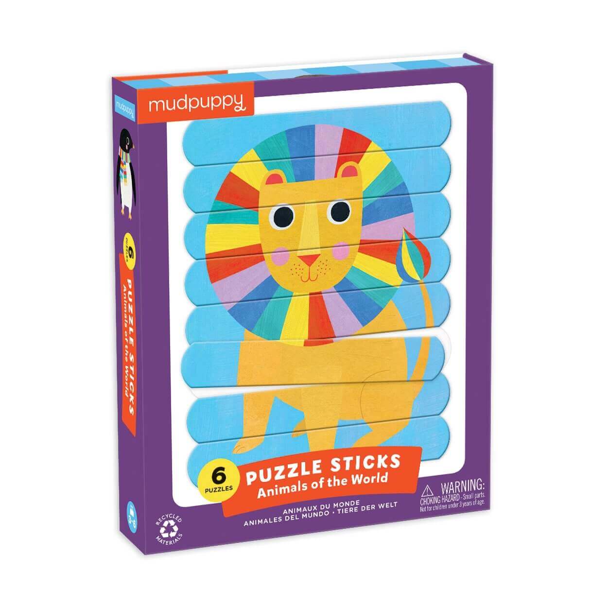 Mudpuppy Puzzle Sticks - Animals of the World