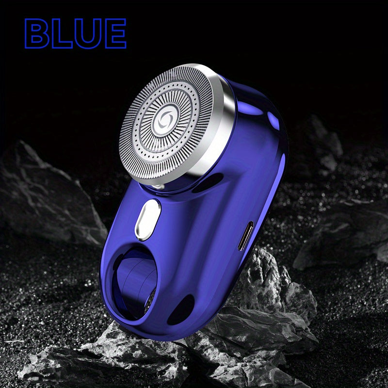 Mini Electric Shaver with LED Display & Key Ring Design - Rechargeable, Cordless & Painless for Men's Face, Hand & Leg Trimming!