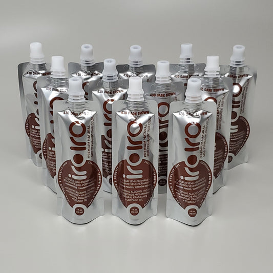 IROIRO 12 PK! Premium Natural 430-Dark Brown Semi Permanent Hair Color 4 fl oz (New)