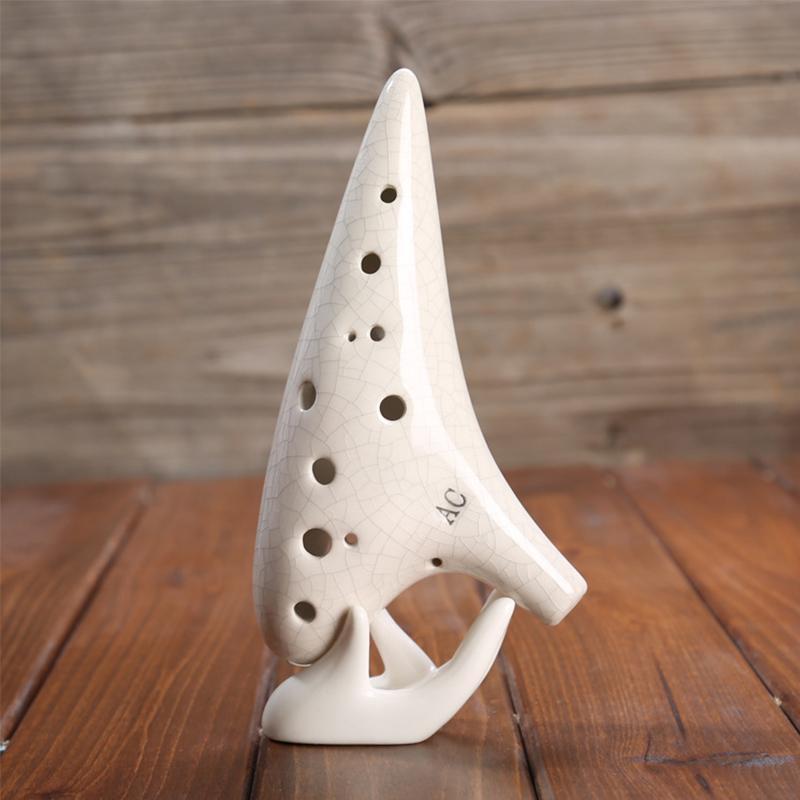 HOT SALE-12 Holes Ocarina Alto C Smoldering Ceramic Submarine SharpChain +Display BaseS