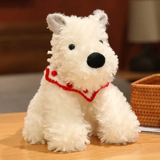 Adorable Fluffy Hair West Highland Dog White Terrier Plushie Soft Puppy Plush Toy Stuffed Lifelike Animals Baby Appease Doll ShopOnlyDeal
