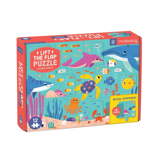 Mudpuppy Ocean Party Lift-the-Flap Puzzle