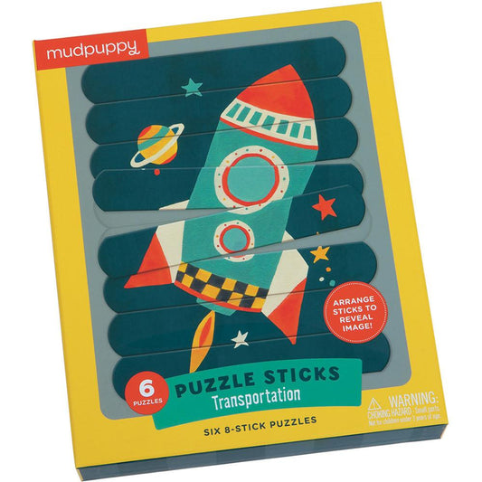 Mudpuppy Puzzle Sticks Transportation - Tadpole